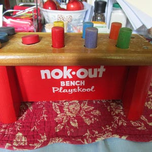 Vintage Playskool Nok- Out Bench with Pegs but no Hammer