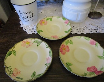 Mid Century Set of 3 Saucers 1 Franciscan Ware and 2 Franciscan Earthenware