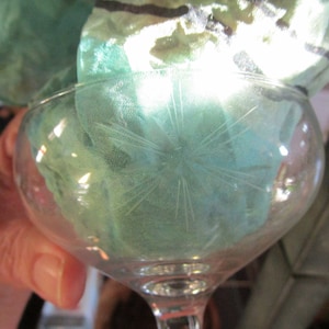 Mid Century Cut Glass Set of 5 Footed Sherbet Dishes