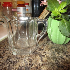 Vintage Mid Lg Size Heavy Glass Creamer Pitcher