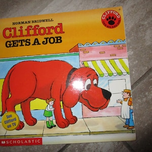 1965 Clifford Gets A Job by Norman Bridwell Scholastic Book Clifford The Big Red Dog