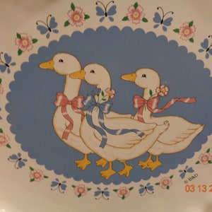 Vintage Treasure Craft Ribbon Duck or Geese Quiche Pie Cake Wall