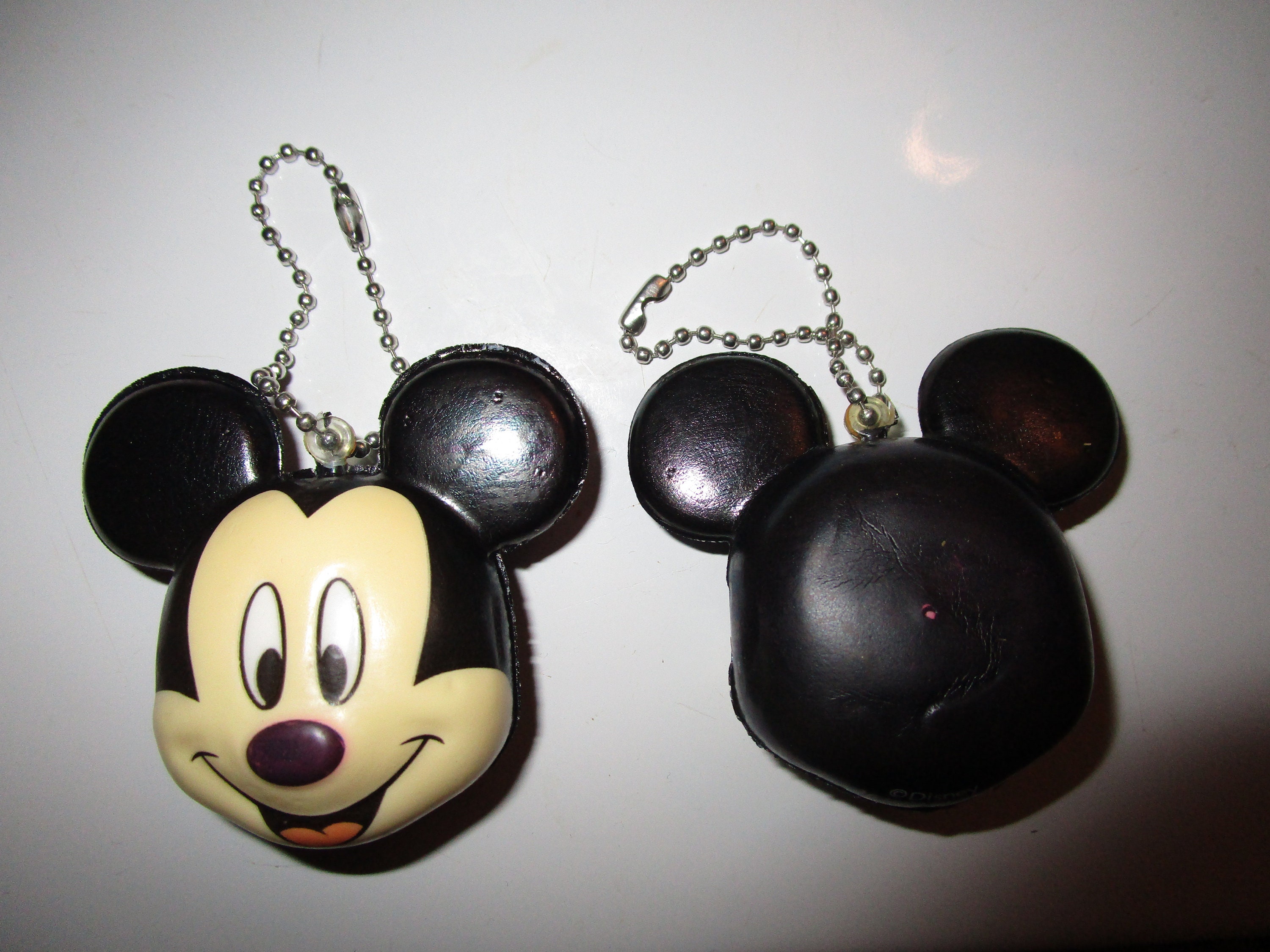 Vintage Set of Disney Squishy Mickey Mouse Face Key Chains