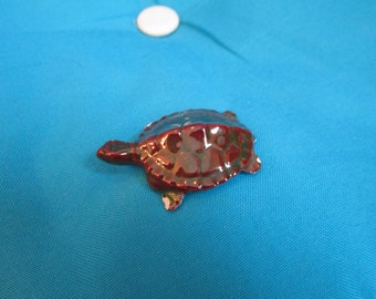 Vintage Ceramic Small Brown Turtle for Fish Tank Decor