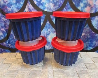 Lot of 4 vintage Red White and Blue Tupperware Molds