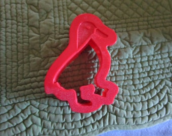 Vintage Red Hard Plastic Duck Cookie Cutter