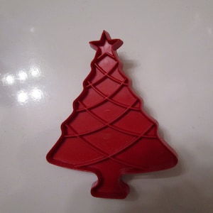 Vintage Red Tupperware Christmas Tree Cookie Cutter