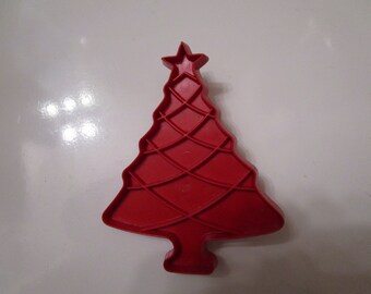 Vintage Red Tupperware Christmas Tree Cookie Cutter
