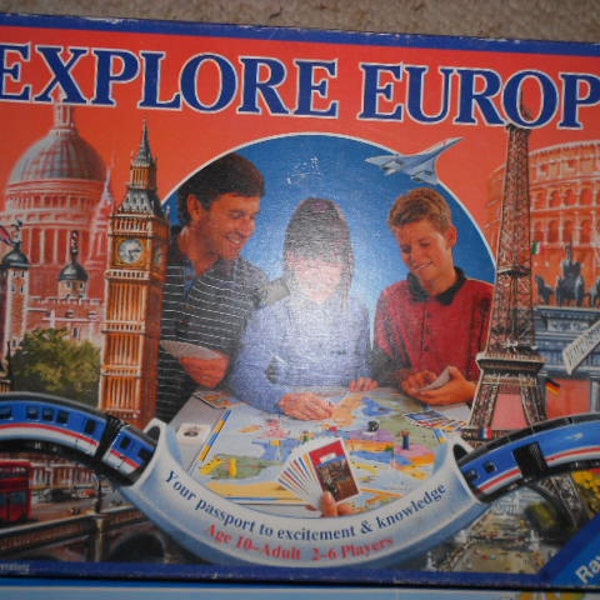 1992 Ravensburger Explore Europe Game Ages 10-Adult 2-6 Players Made in Germany