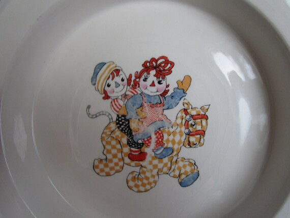 [値下げ]  Raggedy Ann & Andy アンティーク皿 1941 Raggedy Ann and Andy Ware by Crooksville Porcelain Dish