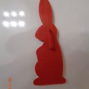 Vintage Tupperware Bunny Rabbit Red Cookie Cutter