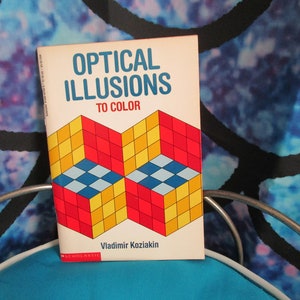 1989 Optical Illusions to Color First Printing Scholastic SC Book by Vladimir Koziakin