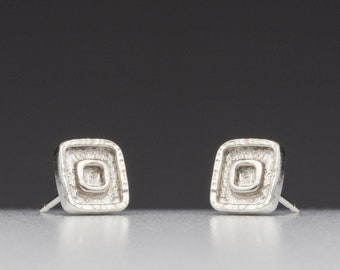 Forged: Raised Square Stud Earrings
