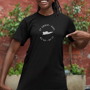 Camiseta St Croix US Virgin Island, camiseta com carta náutica, camiseta de férias USVI, presente náutico, blusa de praia caribenha