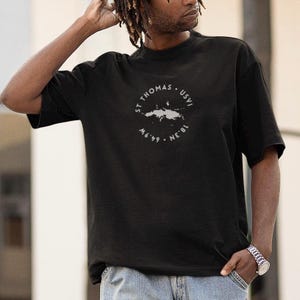 Camiseta St Thomas US Virgin Island, camiseta com carta náutica, camiseta de férias USVI, presente náutico, blusa de praia caribenha