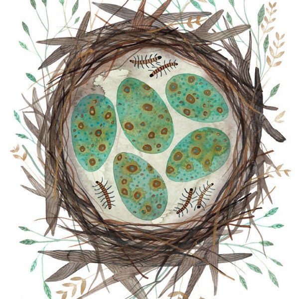 Nest No. 46 original fine art watercolor painting