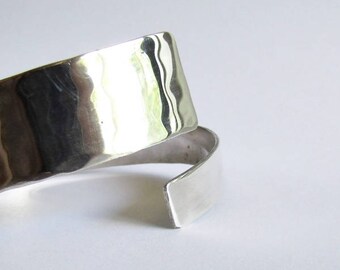 Sterling Silver Cuff Bracelet Labradorite Double Band Cuff Bracelet 25th Anniversary Gift Birthday Gift