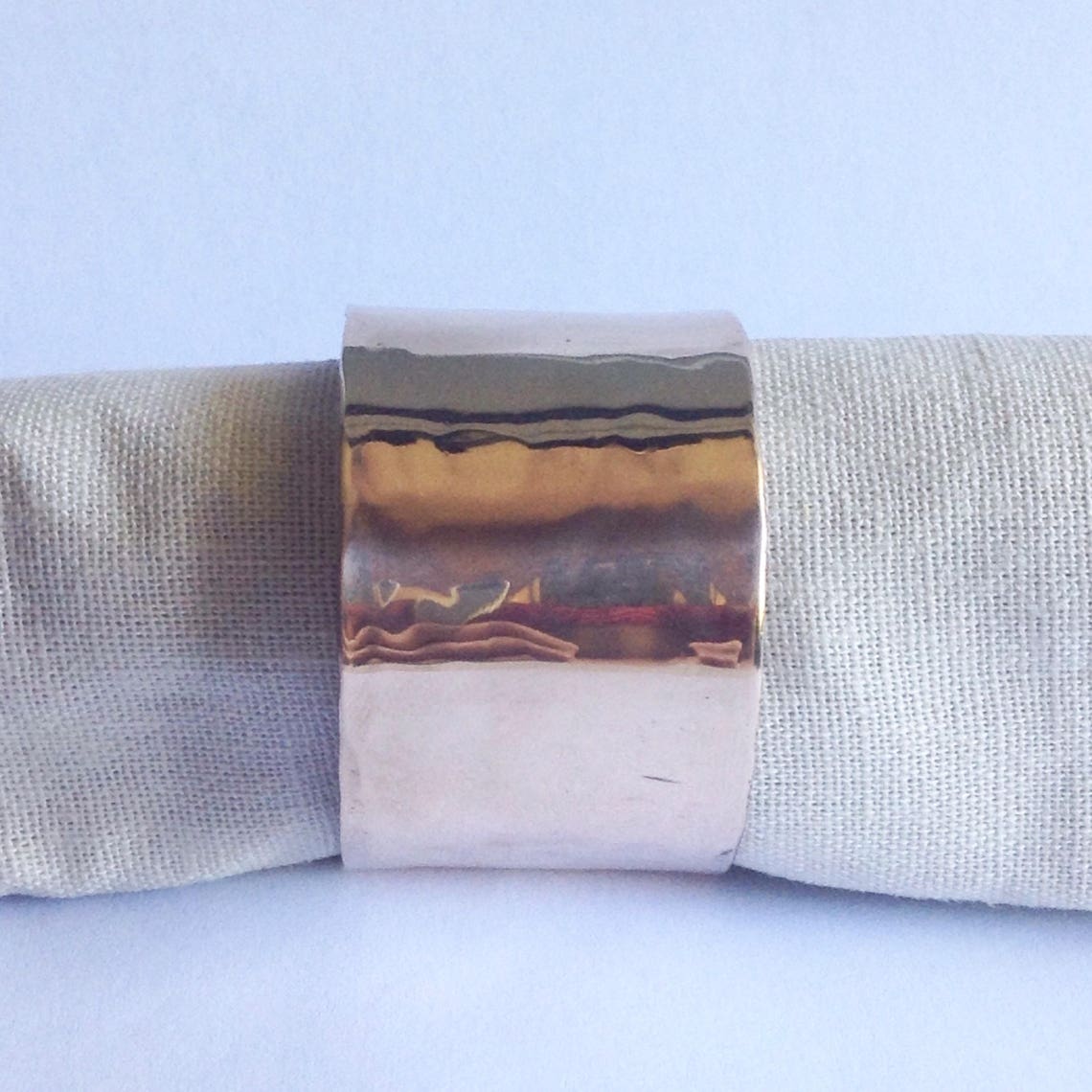 Hammered Bronze Napkin Rings Table Decor Wedding Table Etsy