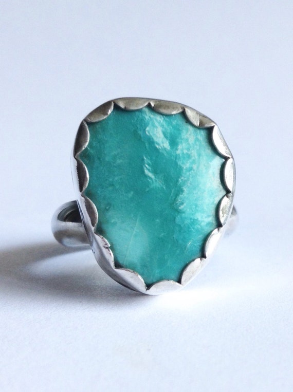 Turquoise Ring Size 8 Ring Fox Mine Turquoise Ring Etsy