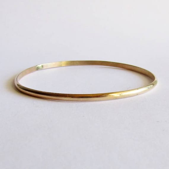14 Karat Gold Bangle Bracelet - 14 K Gold Bracelet - Solid Gold Jewelry - 50th Anniversary - 4 mm Gold Bangle Bracelet - Birthday Gift