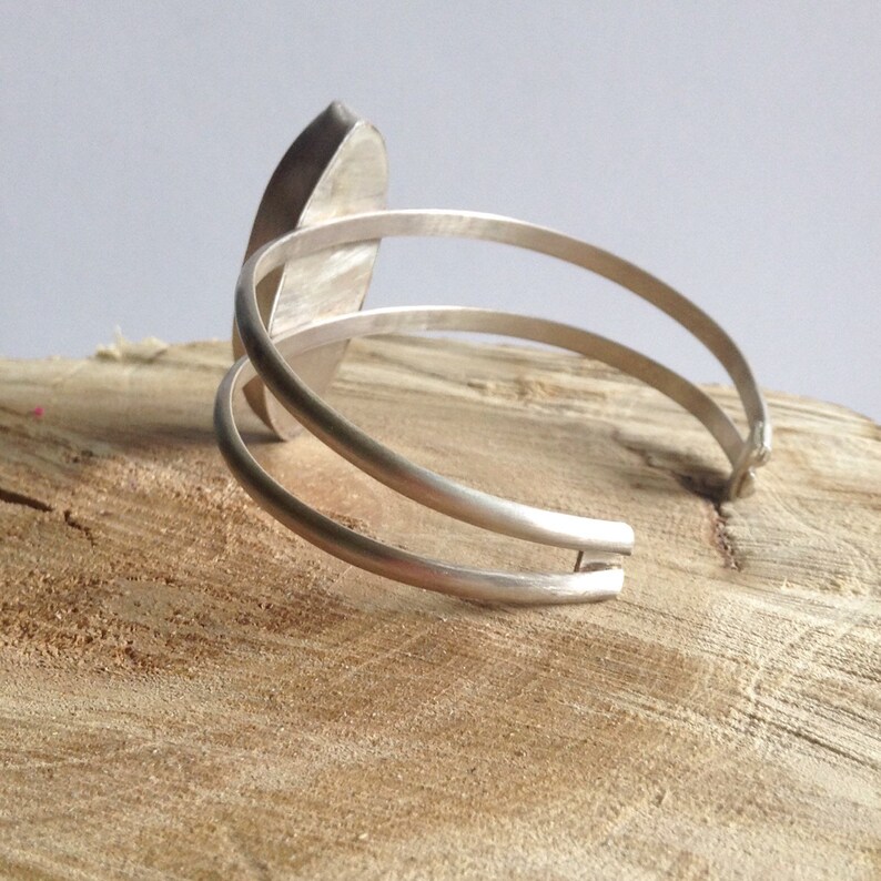 Sterling Silver Cuff Bracelet Labradorite Double Band Cuff Bracelet 25th Anniversary Gift Birthday Gift
