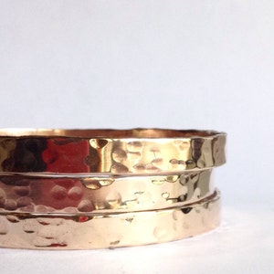 Single Hammered Bronze Bangle Bracelet - Bronze Anniversary Gift - 19th Anniversary -Bronze Stacking Bangles
