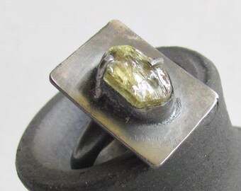 Raw Aragonite Ring - Raw Gemstone Jewelry - Statement Ring Size 5 1/4