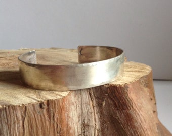 Hammered Edge Sterling Silver Cuff Bracelet - 25th Anniversary Gift - Birthday Gift