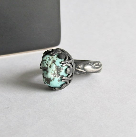 Turquoise Ring - Size 7.5 - Old Stock Turquoise Ring - Turquoise Statement Ring
