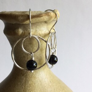 Hoop Earrings with Black Onyx