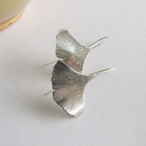 Sterling Silver Ginkgo Biloba Earrings - Ginkgo Leaf Jewelry