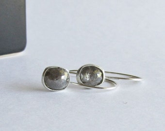 Gray Diamond Earrings - Diamond Anniversary Gift - Diamond Birthday Gift - Gray Diamond Jewelry