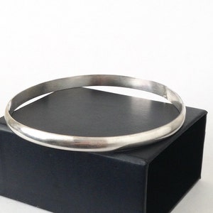 Sterling Silver Bangle Bracelet - 6 mm Bangle - Sterling Silver Stacking Bangles - 25th Anniversary Gift