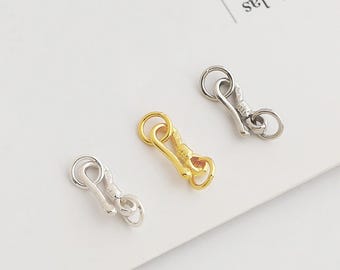 S925 Sterling Silver S Clasps, 5pcs Hook Clasp Set, Easy-to-Use Silver Connector for Bracelets and Necklaces.