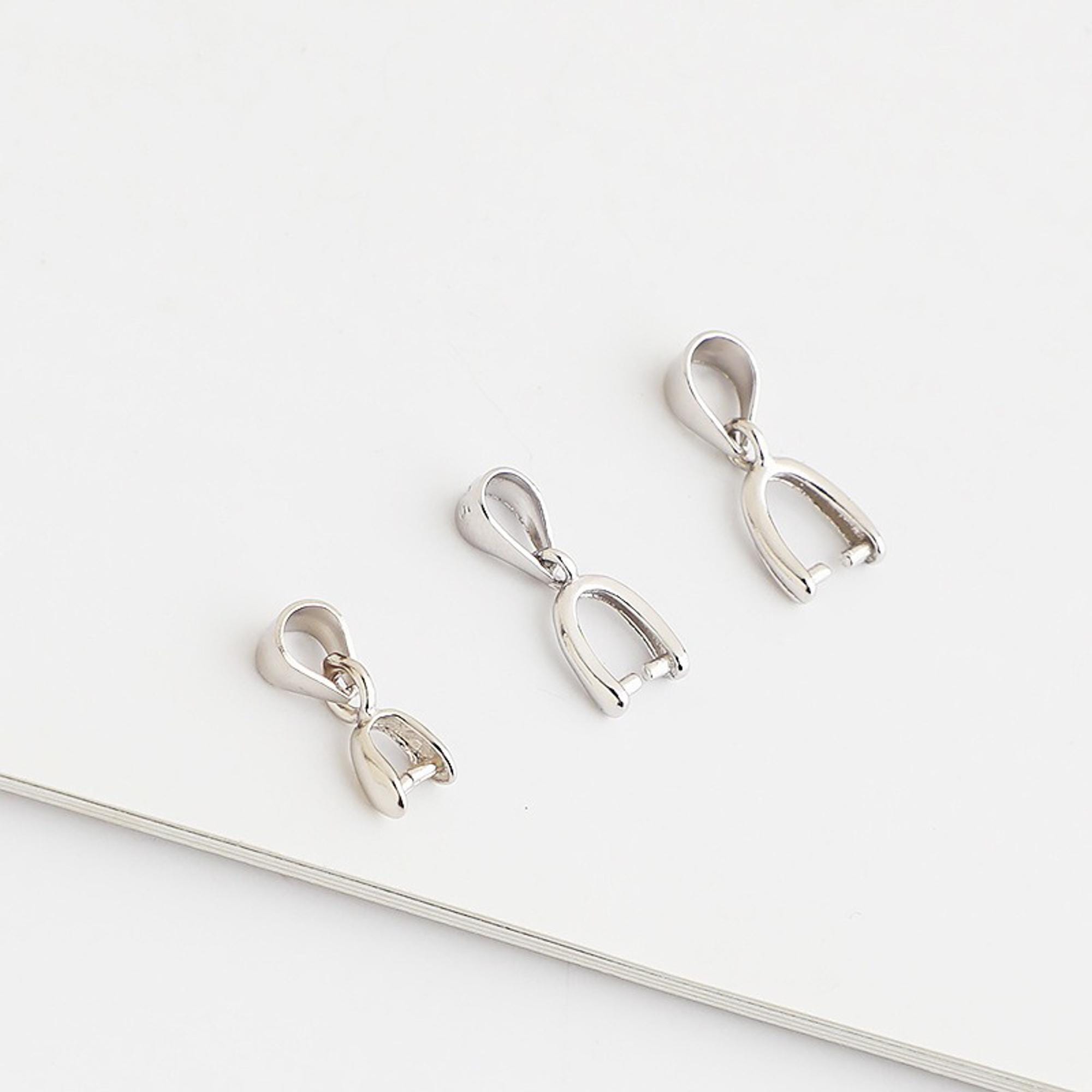 SUNNYCLUE 1 Scatola 3 Stili 925 Sterling Silver Pinch Bails Pinch Bail Pinch Clip Chiusura Bail Connector Finitura In Metallo Chiusure Risultati per La Creazione di Gioielli Accessori Collana Braccial