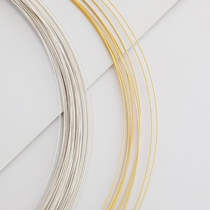 S925 Sterling Silver Round Wires Assorted Sizes, Soft Half Hard Wire for Jewelry Making