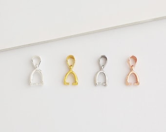 sterling silver Sterling Silver Pinch Bails - Dainty Bail for Jewelry Making, Gemstone Pendant Charm Bail for Crafts,Gemstone Pendants