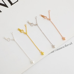 S925 sterlingsilver Seiko love förlängningskedja DIY pärlarmband halsband förbindningskedja silikon dragjustering svanskedja