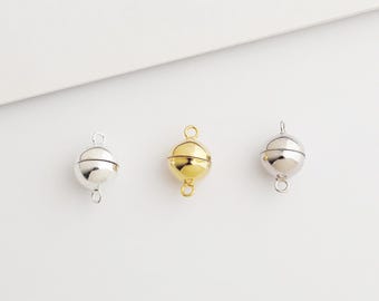 Sterling Silver Magnetic Clasps, 925 Silver Magnet Clasps, Shiny Bracelet/Necklace Clasp,S925 Silver Magnetic Clasp