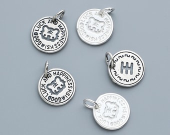 Pulseira de corda trançada DIY com botão de tigre do zodíaco em prata esterlina S925 banhada a ouro galvanizado, acessórios de joias com miçangas, atacado