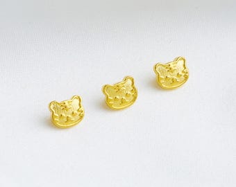 Pulseira de corda trançada DIY com botão de tigre do zodíaco em prata esterlina S925 banhada a ouro galvanizado, acessórios de joias com miçangas, atacado