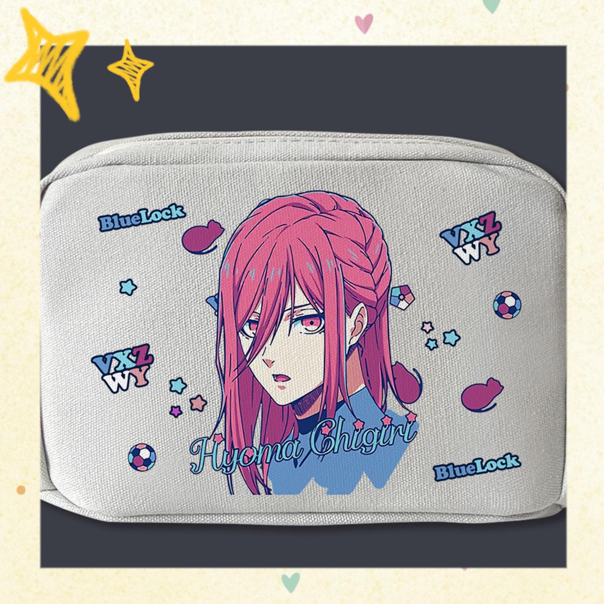 Blue Lock Large Capacity Pouch / Makeup Bag, Pencil Case