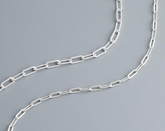 S925 sterlingzilveren gepersonaliseerde vierkante ketting DIY armband ketting halffabrikaat verlengketting staartketting ovale rechthoekige ketting