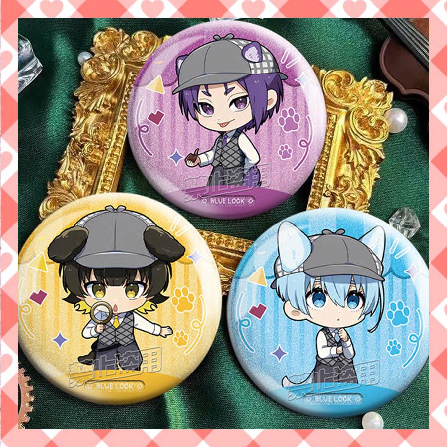 Blue Lock Chibi Double Flash Glitter Badge Pin Anime Fan Merch - Etsy