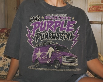 Purple Punkwagon Shirt, Vintage Punk Tee, County Fair Graphic, Retro Concert Tee, Oversized Americana Shirt