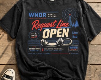 Retro Radio Station Comfort Colors Tee | Nostalgic Americana Request Line Shirt