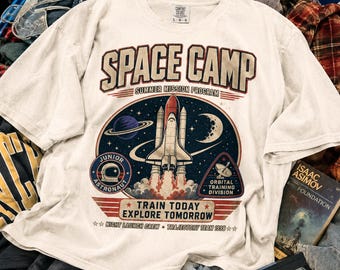 Space Camp Shirt, Retro NASA Inspired Astronaut Tee, Vintage Space Program Graphic
