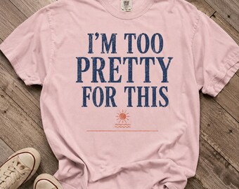 Retro Americana Comfort Colors Tee | Oversized Nostalgia Shirt | Too Pretty For This