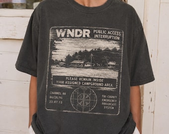 WNDR Public Access Interruption Graphic T-Shirt | Analog Horror Campcore Apparel