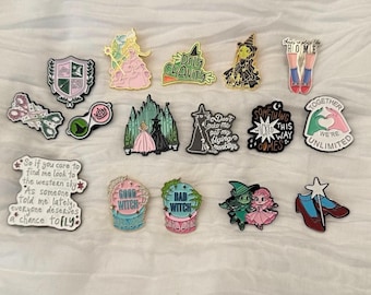Wicked/Wizard of Oz themed pin badges